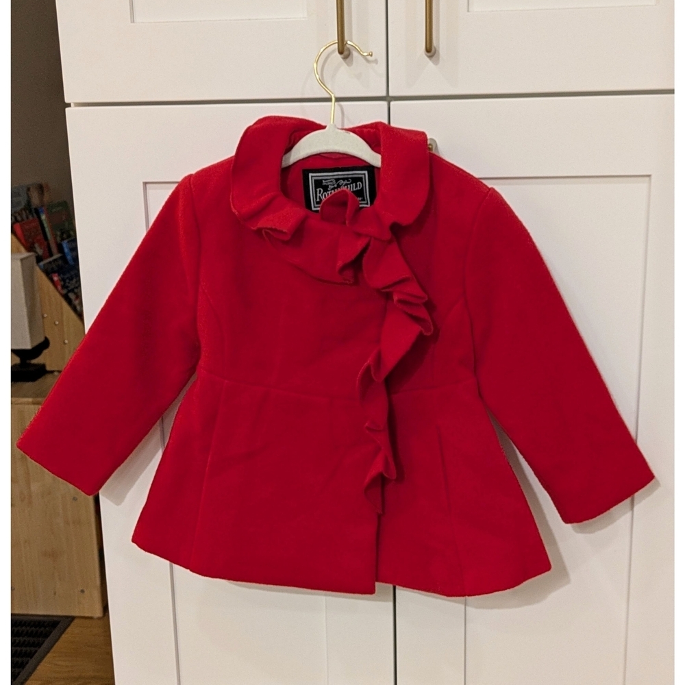 Rothschild Red Ruffle Toddler Dress Coat